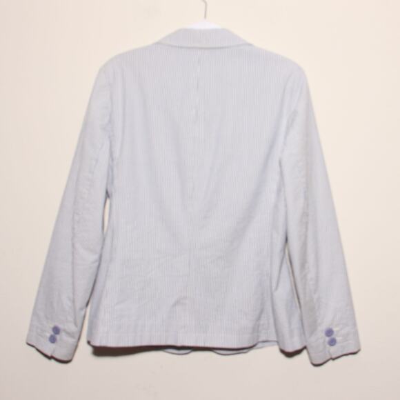 Vintage LL Bean Striped Blazer Jacket Size 12 Cotton Blend - Picture 2 of 11